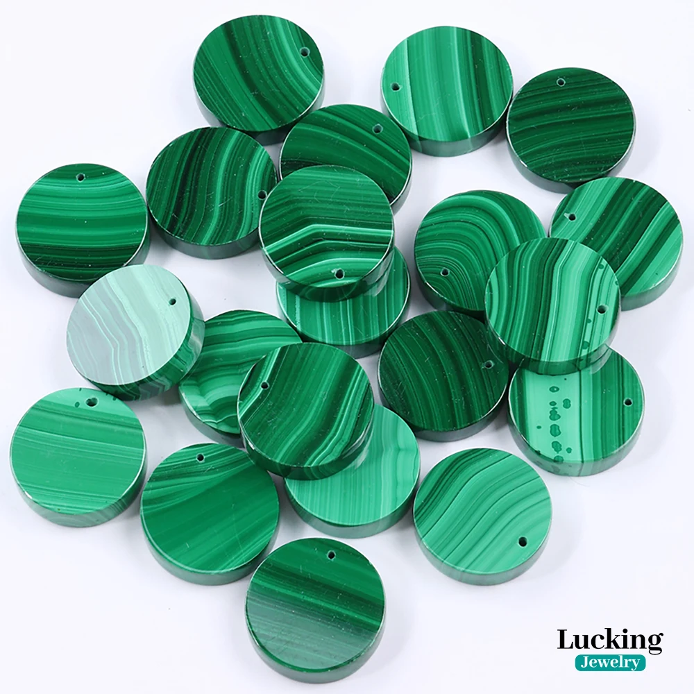 

20mm Natural Malachite Coin Beads With Beautiful Stripes for Jewelry Making DIY Pendant Charms Necklace