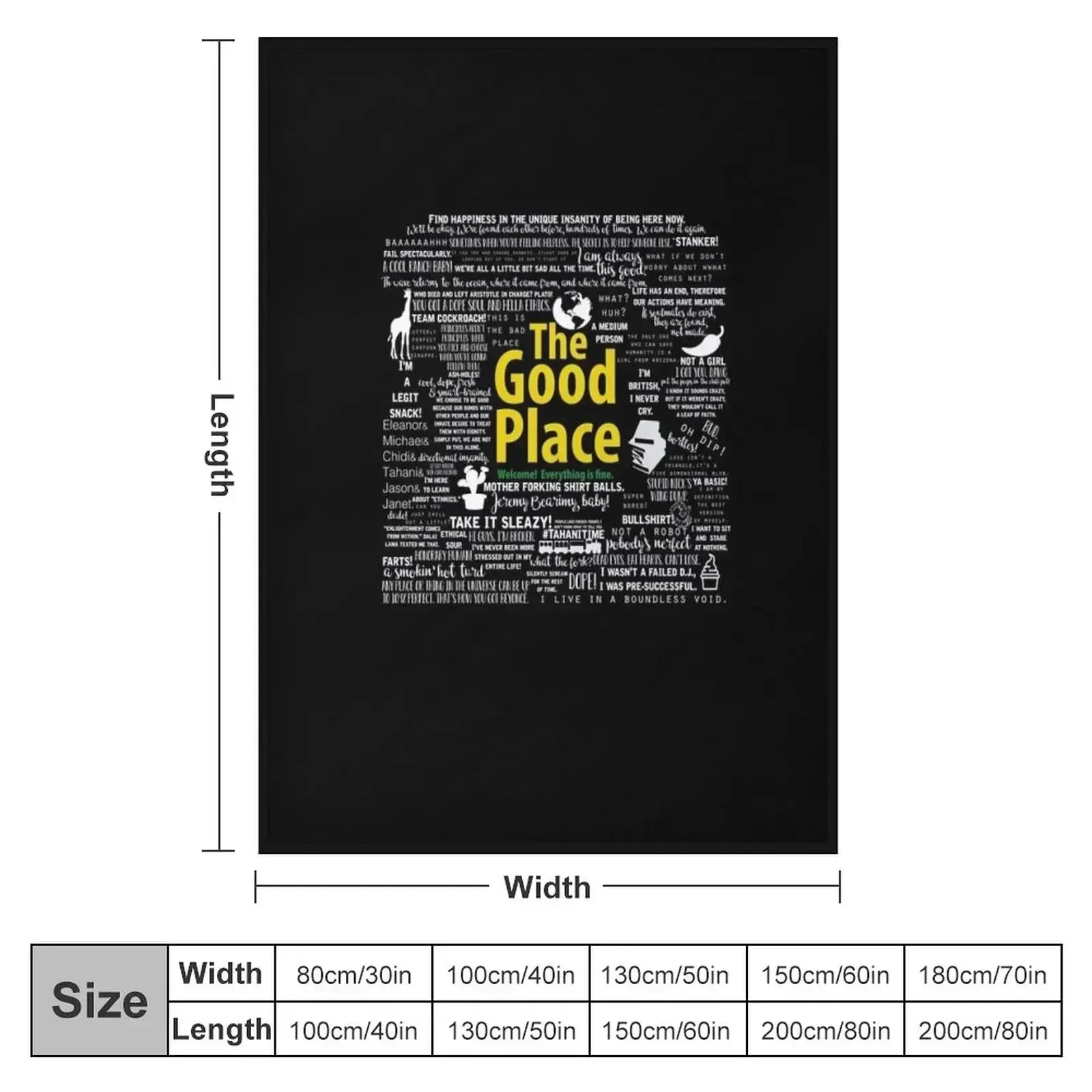 The Good Place Memorable Quotes Throw Blanket Heavy Multi-Purpose Blankets