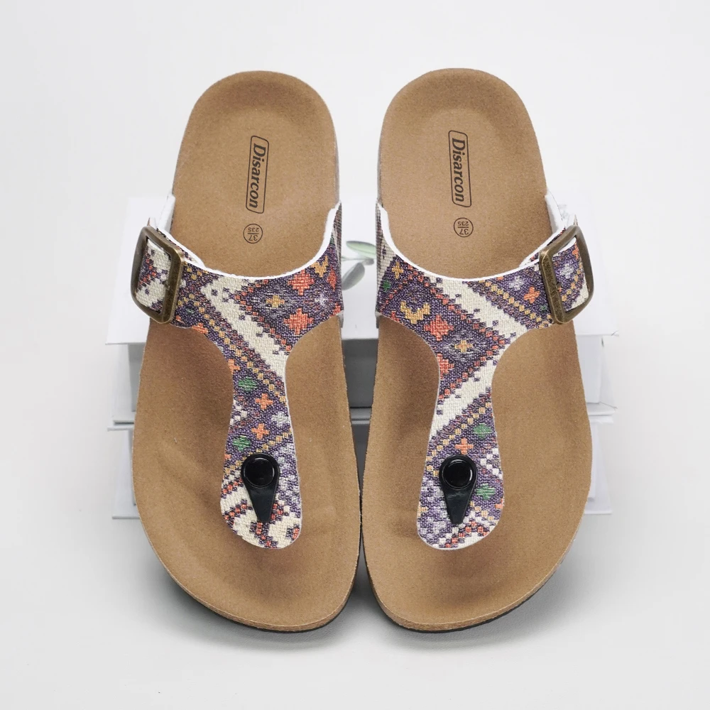 Bohemian Ethno-Stil Flip-Flops, Verstellbare Flache Damen-Flip-Flops, Sommerliche Casual Outdoor-Sandalen