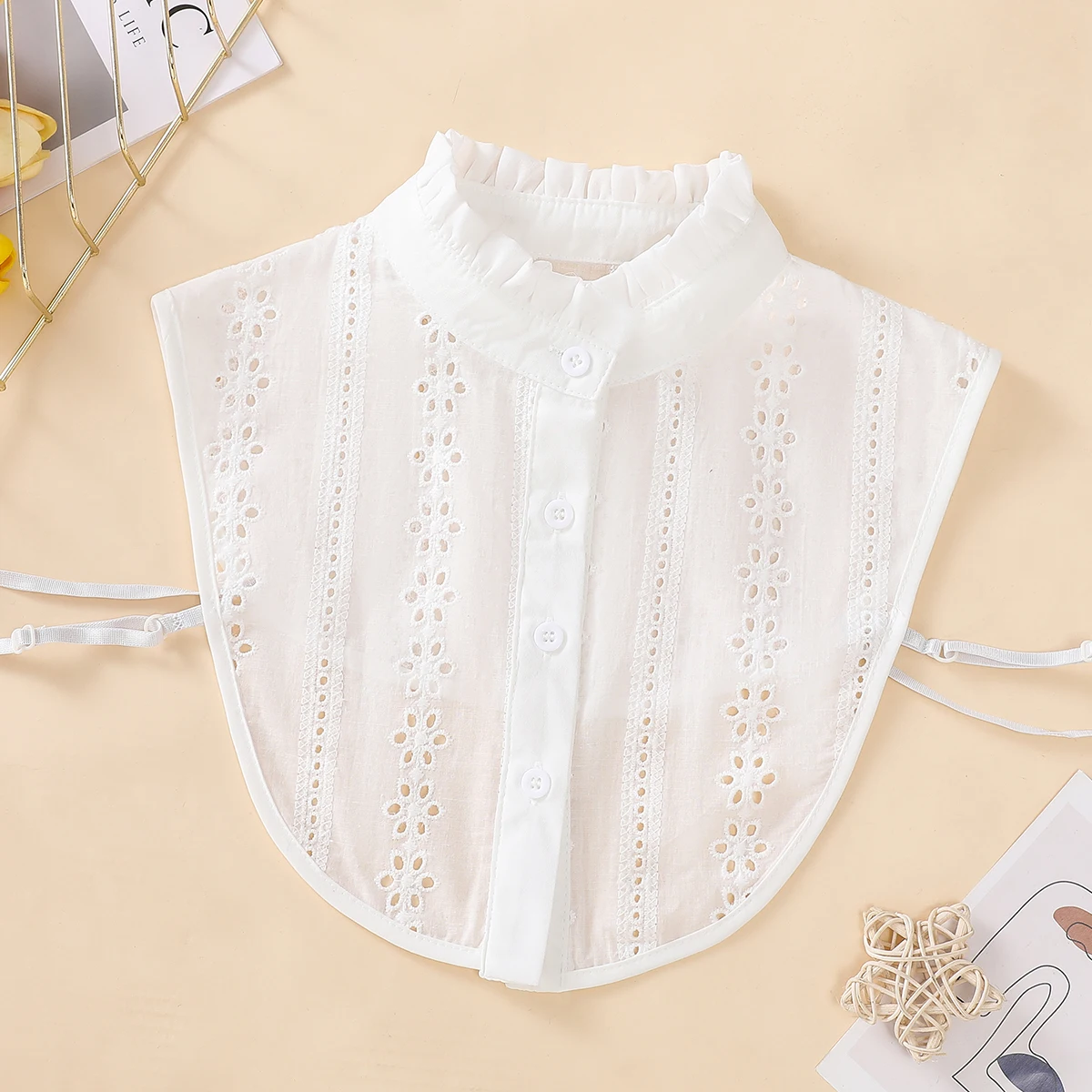 Women's Hollowed Out Breathable Fake Collar, Fashionable Standing Collar, Professional Casual Versatile, Detachable Fake Collar