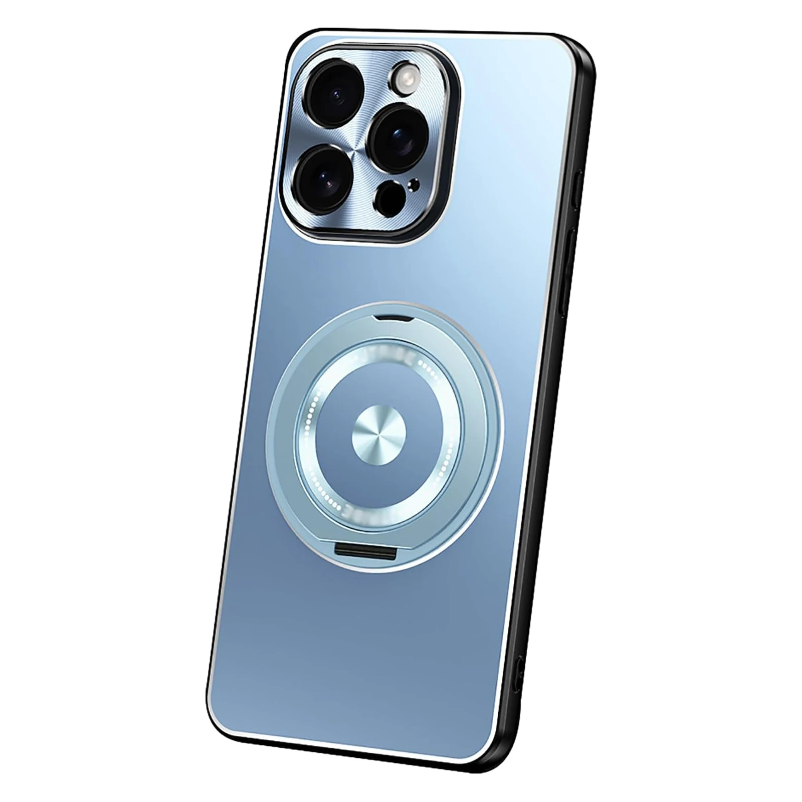 

Металлический чехол для iPhone 16 Pro Max/16 Pro/16 Plus/16, легкий роскошный матовый магнитный вращающийся чехол-подставка, всеобъемлющая защита объектива