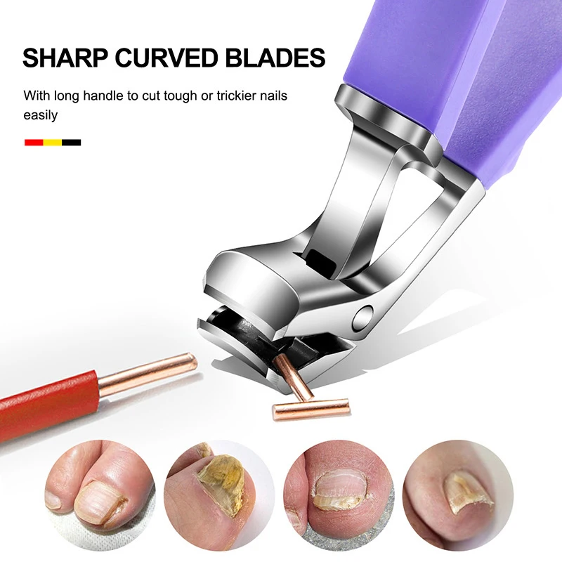 Novo anti-respingo de aço inoxidável cortador de unhas grande grosso duro especial tesoura de unhas alicate diagonal portátil ferramentas de manicure