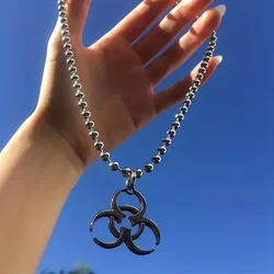 1pc Punk Y2K Style Pendant Necklace,Skull Sword Thorns Flame Titanium Steel Pendant Necklaces for Gift Party Jewelry Hip Hop Cha