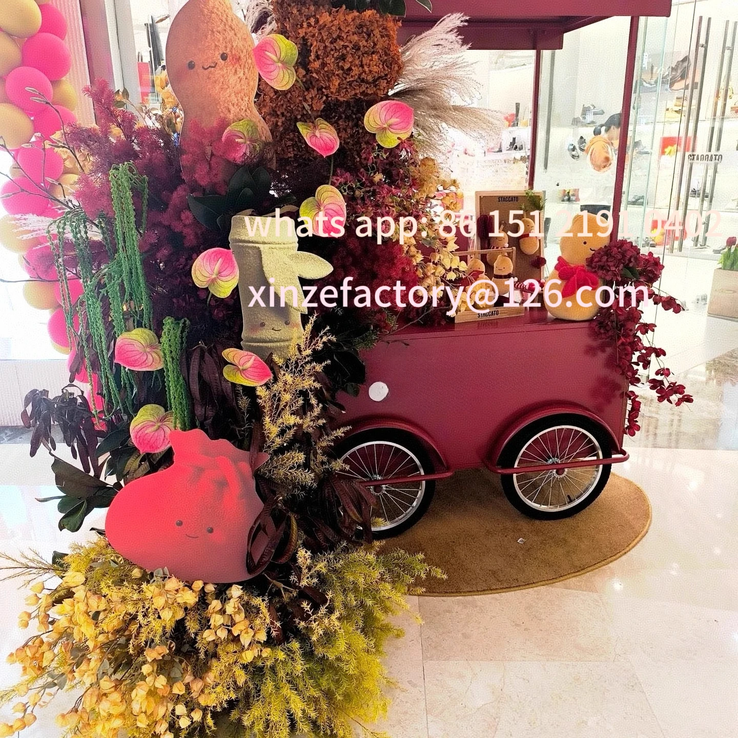 Customizable shopping mall snack cart movable stall cart shop entrance dessert promotion cart
