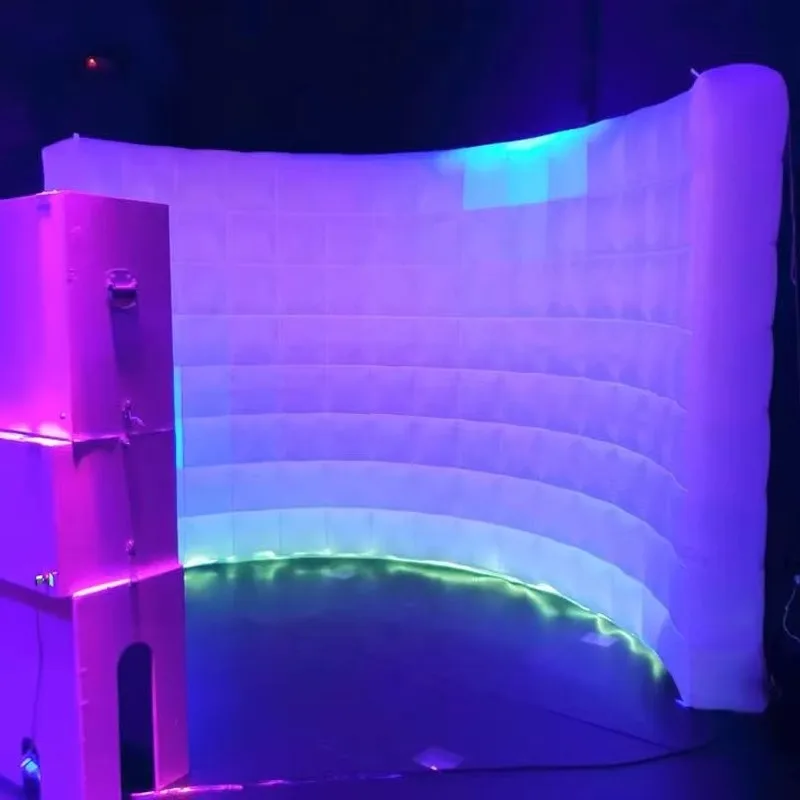 Portable Photo Booth Wall Inflatable Light Emitting Diode Photo Booth Background Fence Wedding Birthday Party