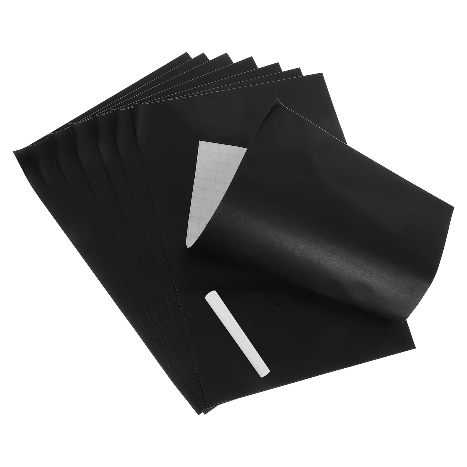Autocollants pour tableau noir A4, feuilles de PVC polymère noir, étiquettes adhésives pour pots, boîtes, tablettes d'affichage, facile à nettoyer, 8 pièces