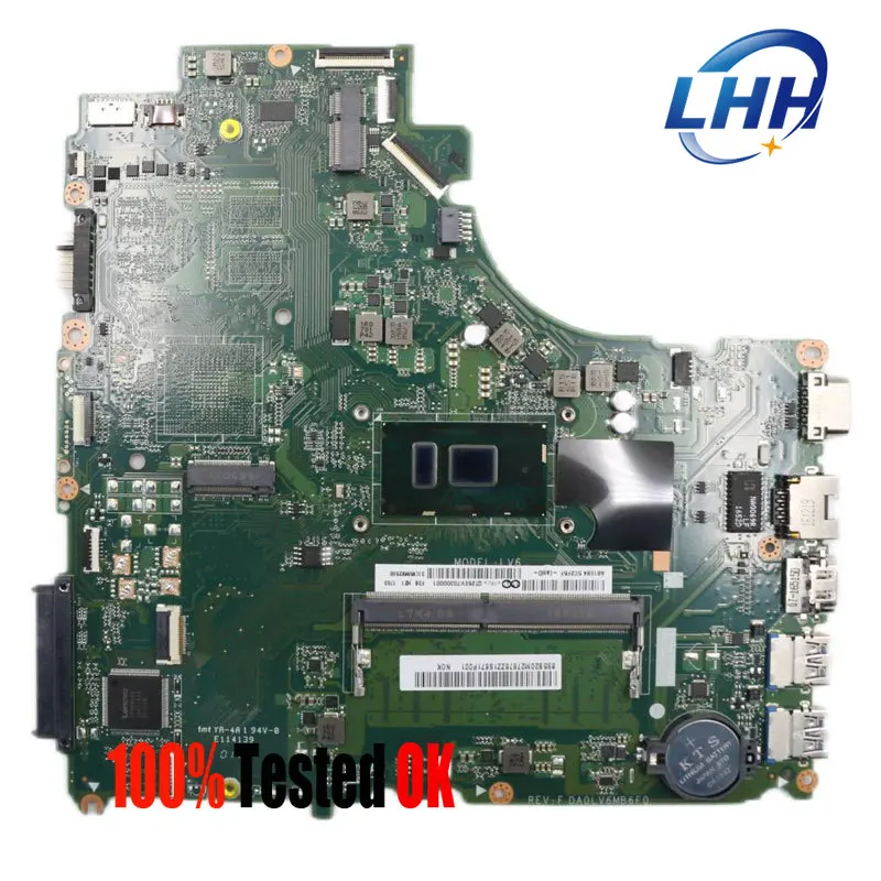 DA0LV6MB6F0 MainBoard for Lenovo IdeaPad V310-15ISK V310-15IKB Laptop Motherboard with CPU 4405U I3 I5 I7 6th 4G-RAM UMA