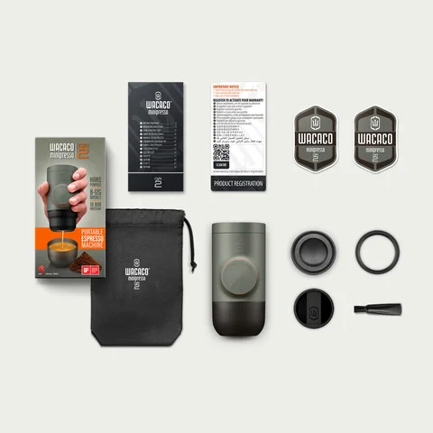 Портативная кофеварка WACACO Minipresso GR2 для приготовления кофе в дороге — фото товара