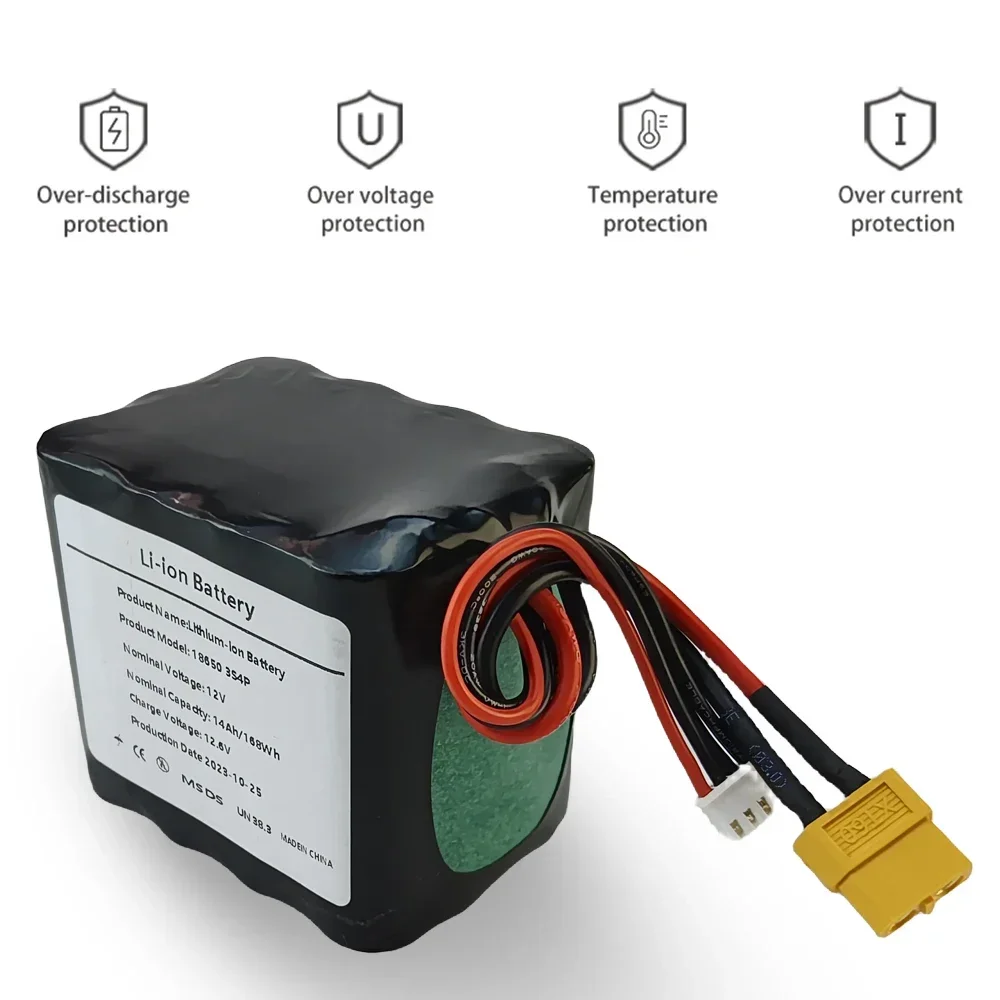 18650 3S4P Rechargeable Li-ion Battery Pack 12V 14000mAh Battery Pack For Various RC Airplane Drone Quadrotor