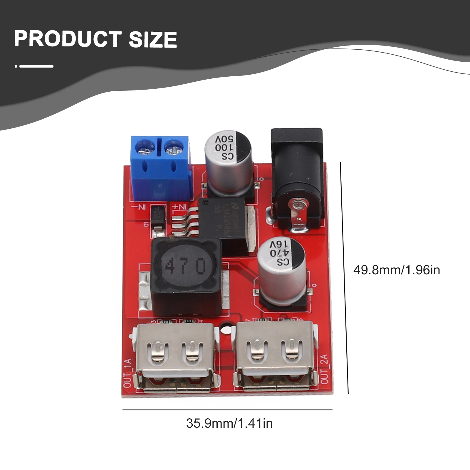 Dual USB Solar Controller Charger 5V 3A Step Down Module For 6V-40V Panel Phone Tablet Portable Power Supply Board