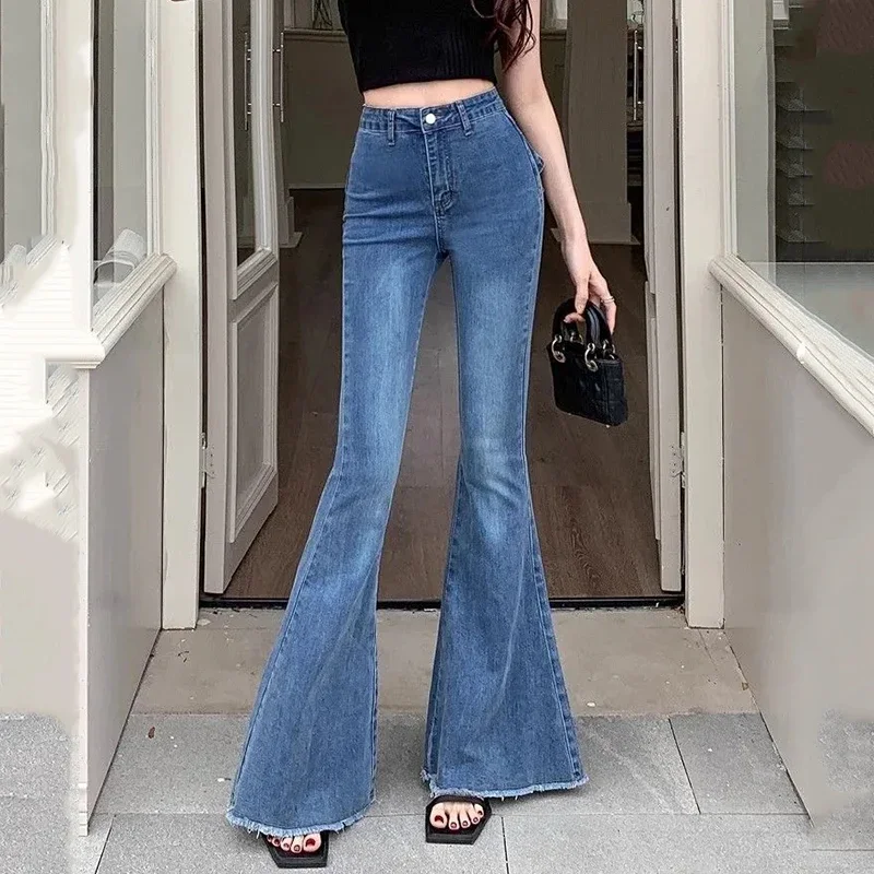 High Waist 3D Butterfly Knot Denim Jeans Women Summer New European Fashion High Waist Slim Hip Boosting Casual Flared Trousers