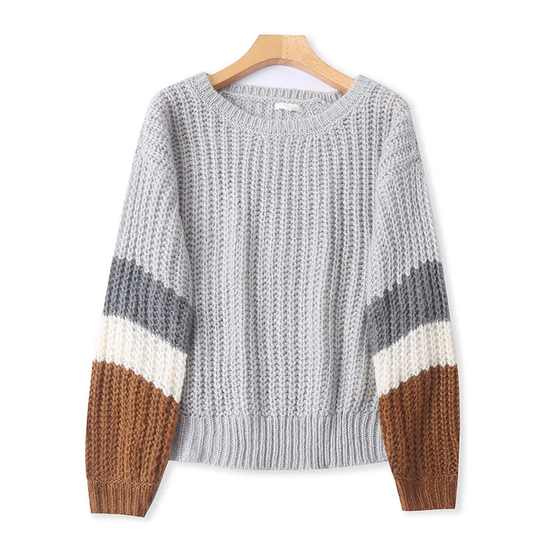 Coupe ample paresseux pull rond Ne pull femmes haut chaud couleur Blo tricoté Long Sve décontracté Sle hiver nouveauté