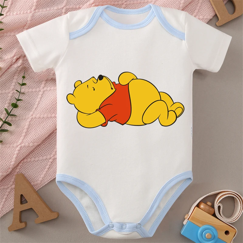 

MINISO Cute Winnie Pure Cotton Print Baby Cloths Jumpsuit Onesie Bodysuit for 0 To 12 Months Newborn Best Gift for Baby