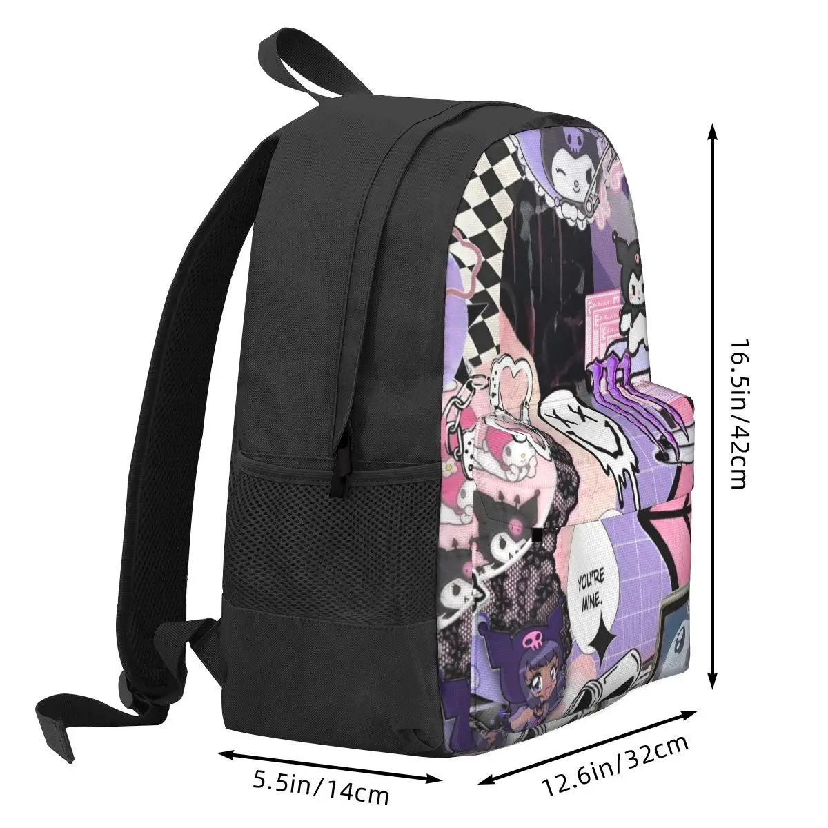 Zwart Konijn Cartoon Anime Vrouwen Rugzak Mochila 3d Print Mode Kinderen Schooltas Laptop Rugzak Jongens Meisjes Rugzak