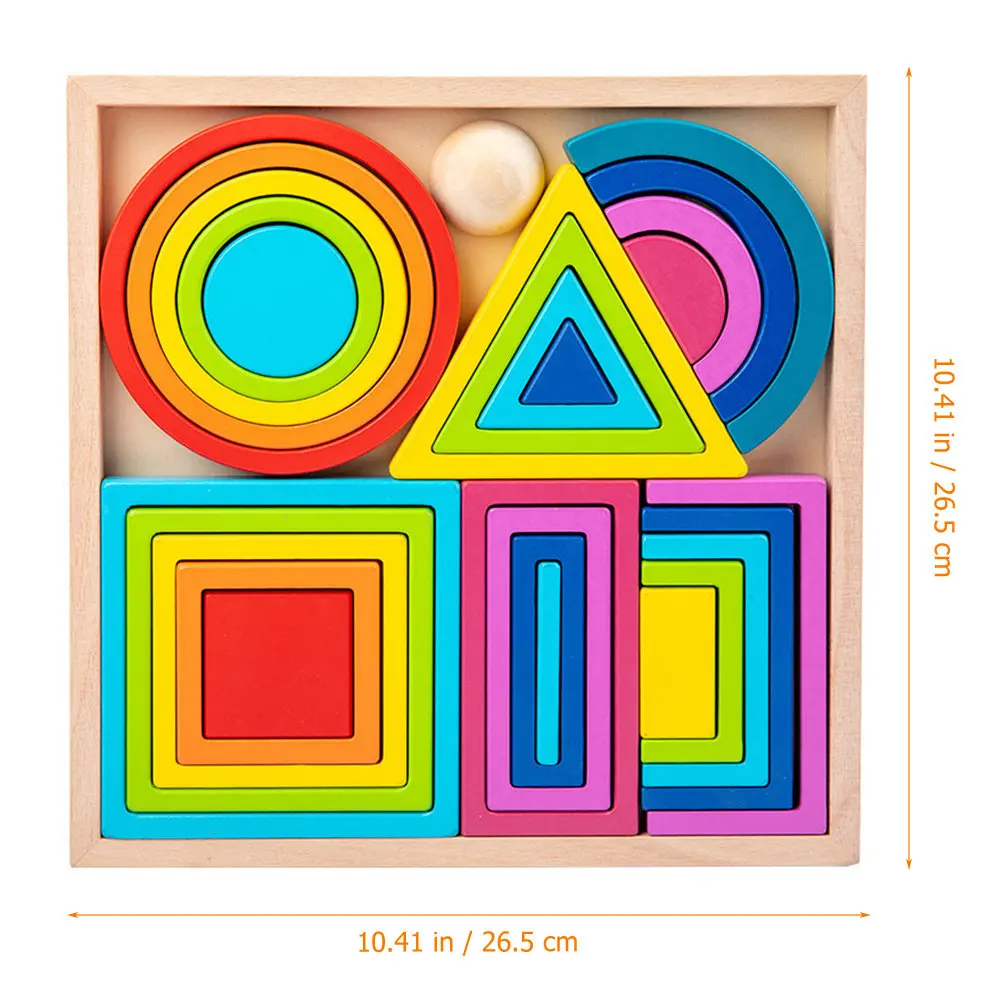 1Set Smooth Sanded Wooden Color Shape Matching Puzzle for Toddlers Early Learning Game Supports Hand Eye Coordination Color