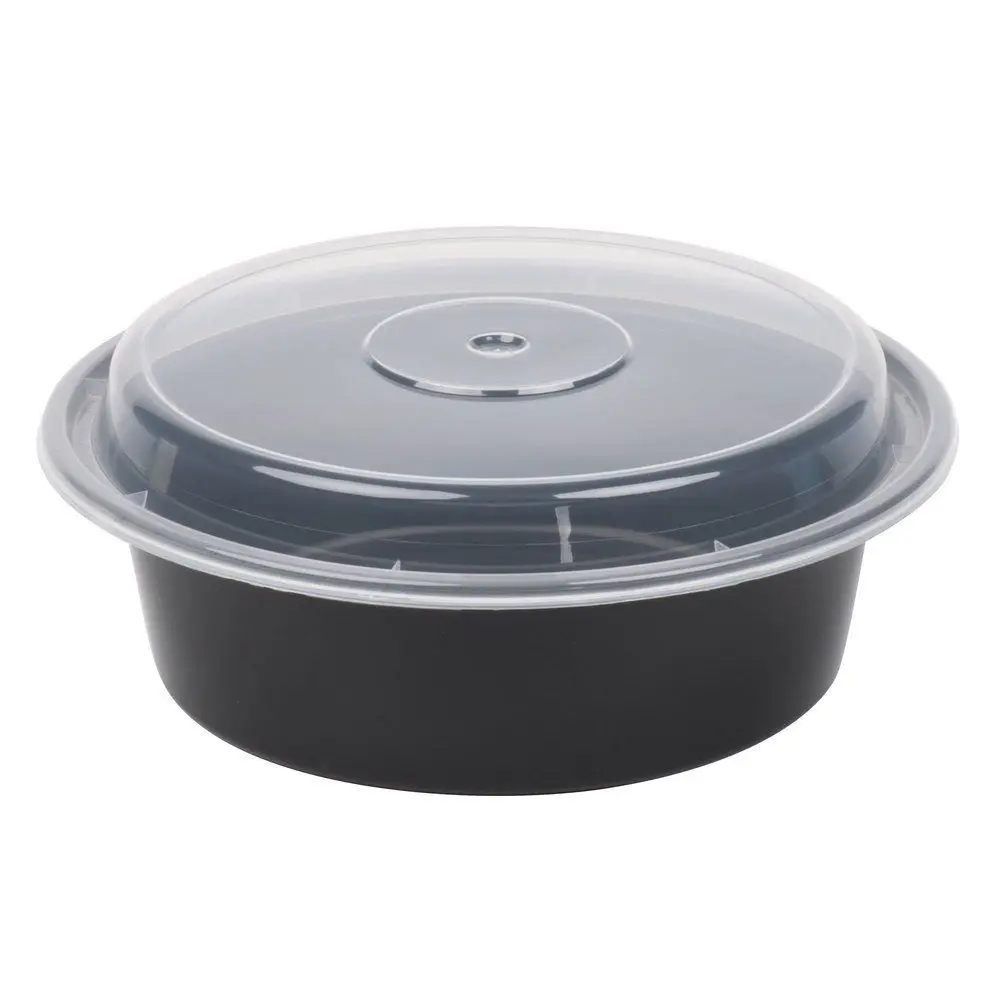 

32 oz Black and Clear Versatile Containers, 7 Diameter x 2 Height, Pack of 150