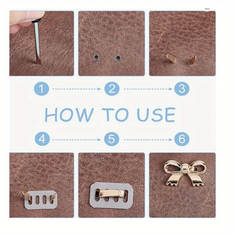 5 قطعة شكل القوس المعدني محبوك قبعة حقيبة يد التسمية القابلة للإزالة مع حقيبة طوقا DIY بها بنفسك التسمية الزخرفية حلقة الملابس تسمية زر