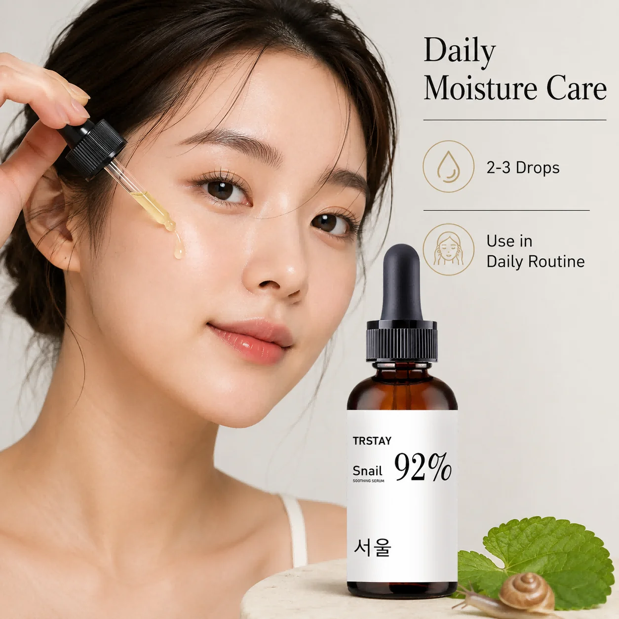 Esencia hidratante básica para el cuidado facial, de tacto suave, apta para la rutina de piel del día y de la noche.
