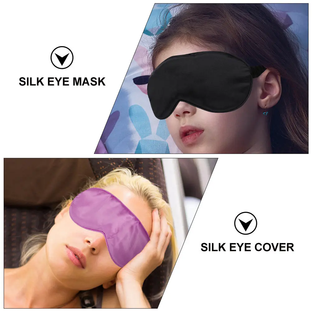 3Pcs Silk Sleeping Eye Cover Soft Satin Eyeshade for Stress Relief Muscle Relaxation Dark Sleep Anywhere Light Out Travel Home