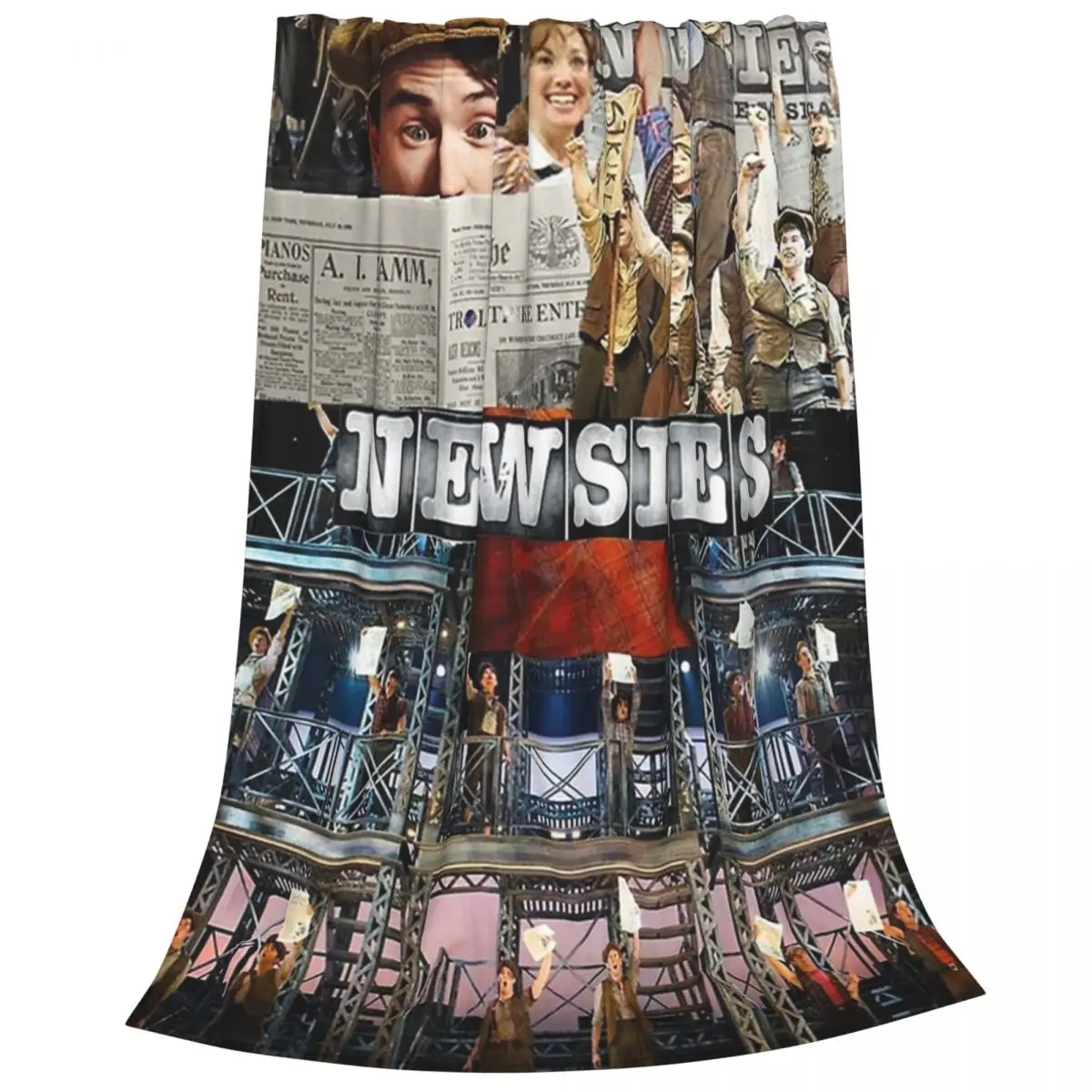 Newsie Blanket Fleece Breathable Sofa Throw Blankets For Home Bedroom Travel Throws Bedspread Quilt