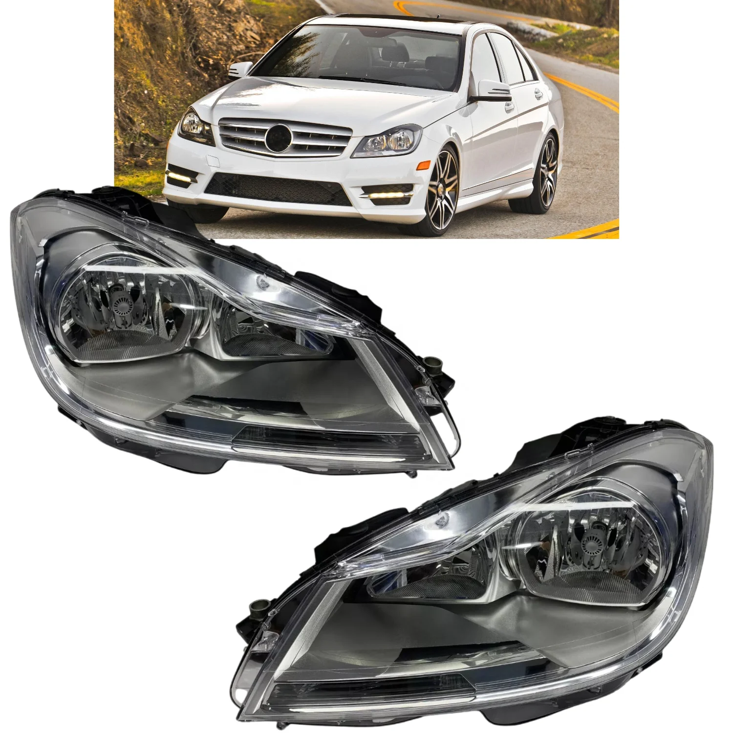 W204 X204 C-Class 2012-2015 Front Headlight Assembly Auto Lamp Lighting System Parts OEM 2048204959 2048205059
