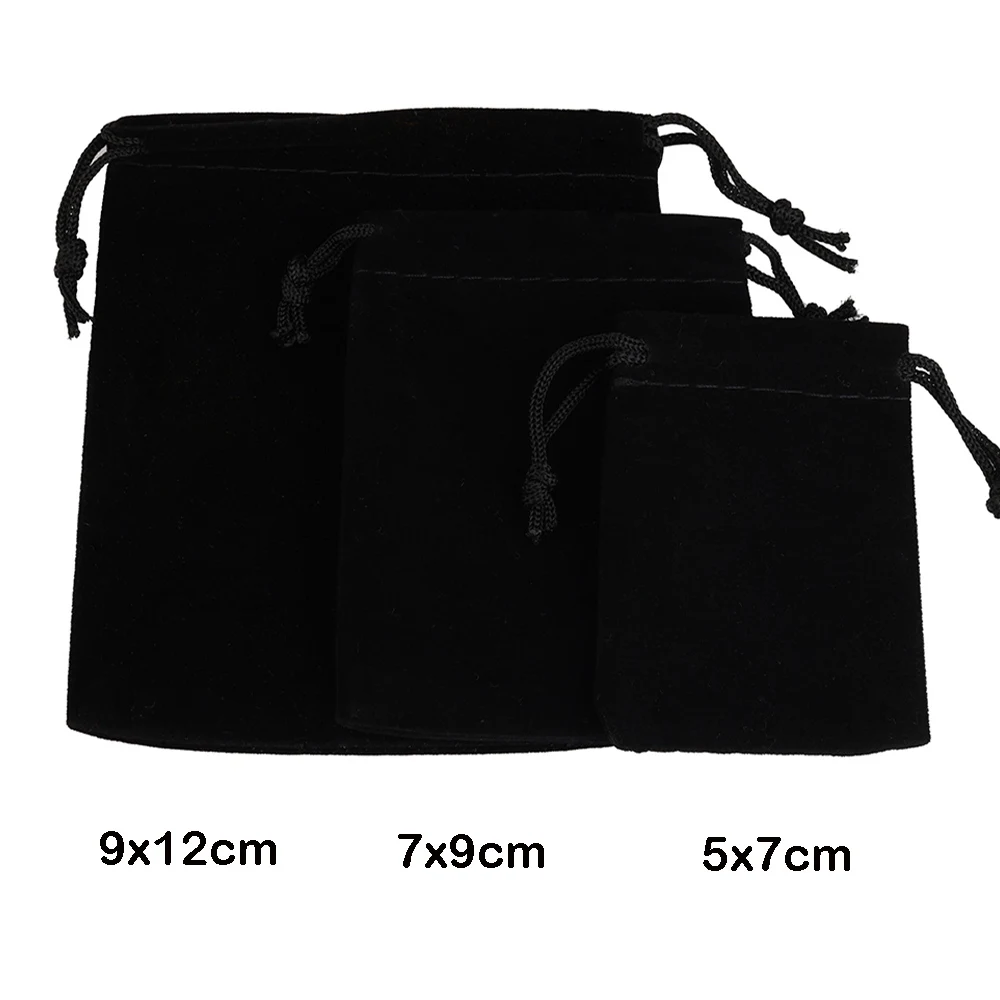 25pcs 5x7cm 7x9cm 9x12cm Coloful Velvet Pouches Jewelry Packaging Display Drawstring Packing Gift Bags & Pouches