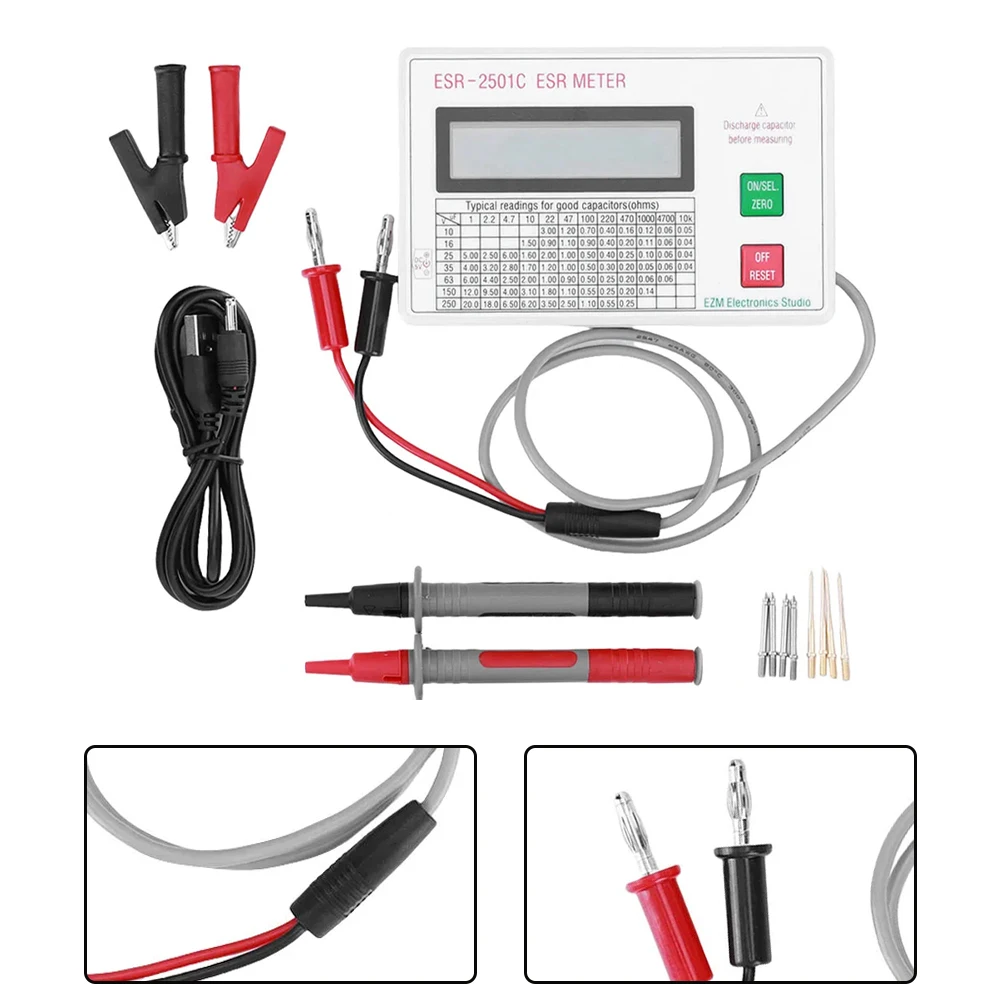 Capacitance Meter Capacitor Meter Capacitance Testing Battery Clip Portable Capacitance Tester Capacitor Testing Equipment