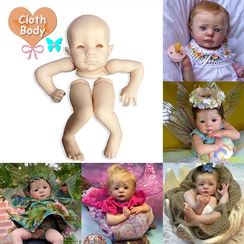 

20inches ELF-FEE Fair Elf Reborn Doll Kit Unfinished Unpainted Blank Doll Parts with Cloth body Handmade Doll Kit Reborn