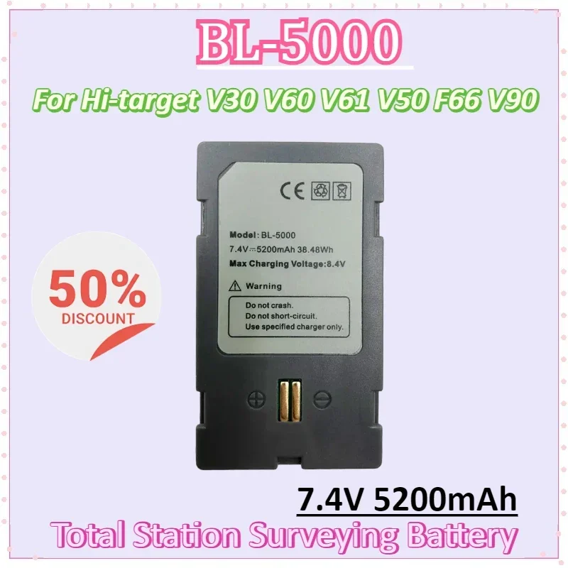 

BL-5000 7.4V 5200mAh Battery for Hi-target V30 V60 V61 V50 F66 V90 GPS RTK GNSS Surveying Instrument Rechargeable Battery