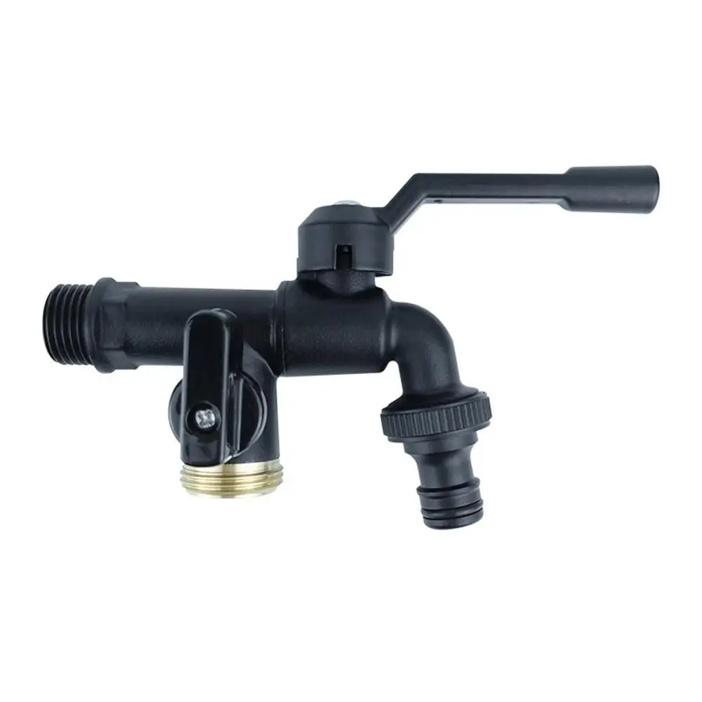 

Basin Faucet Black Brass Garden Hose Faucet Anti-Freeze Dual Outlet Anti-Freeze Bibcocks Washing Machine Bibcocks Outdoor