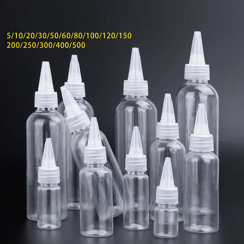 

10-200ml Plastic Squeeze Dropper Bottle With Screw Cap Transparent Eyes Liquid Ink Oil Dropper Bottles Paint Pigment Container