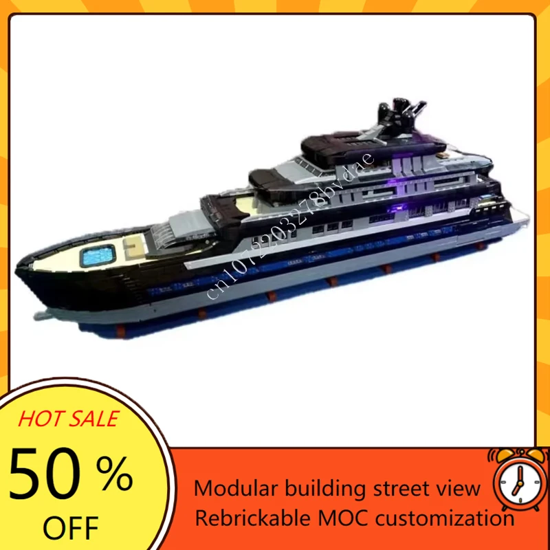 16185PCS MOC Large Luxury Yacht Building Blocks Warship Model Technical Brick Set DIY Assembly Creative Kids Puzzle Toy Xma Gift