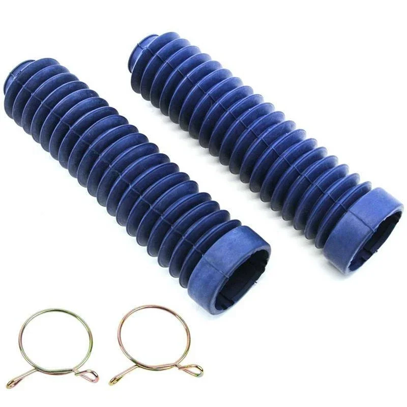 

2x Motorcycle Front Fork Shock Boots Dust Cover Protector Rubber Universal Gaiters Boots Shock Damping Dust Cover Blue