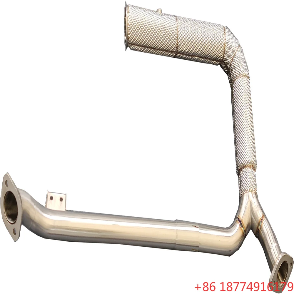 

OBM Exhaust Header Downpipe for 718 Boxster 2.0T 2016- Free Flow Pipe With Heat Shield SS304 Exhaust System