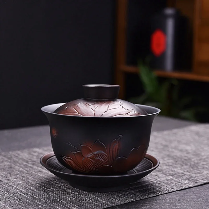 Pottery Ceramic Handmade Household Tea Set Japanese Tea Bowl Tea Cup-AD23