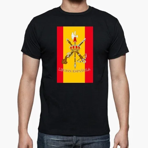 

Spanish Foreign Legion Emblem on The Spain Flag Printed T-Shirt 100% Cotton O-Neck Short Sleeve Casual Mens T-shirt Size S-3XL