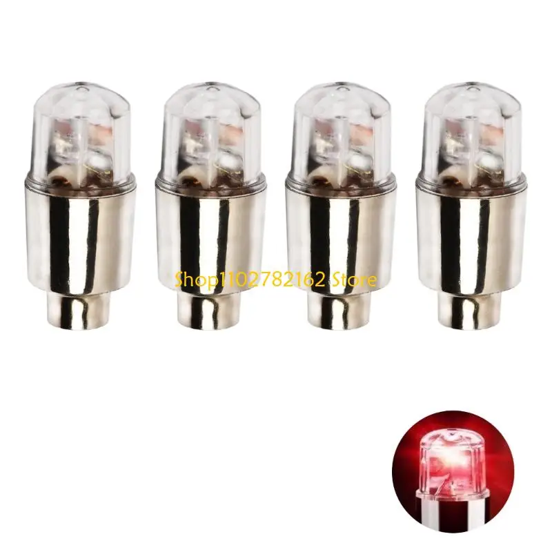 547B Tire Stem Light Set 4 Pack for Car Bike and Motorcycle Visibility