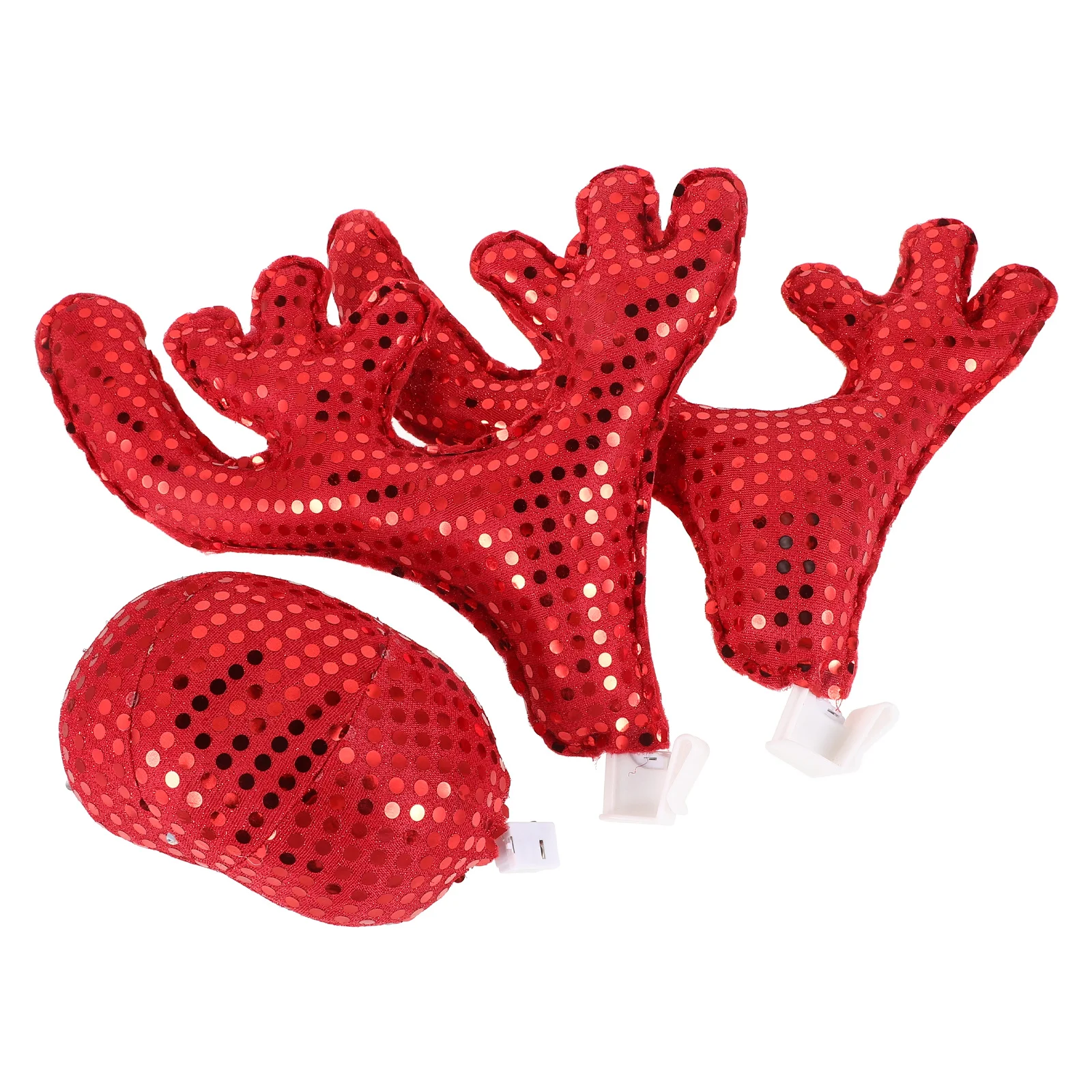

1Set Car Decoration Hanging Accessories Glittering Reindeer Antlers for Cars Christmas Window Decorations Automotive Exterior