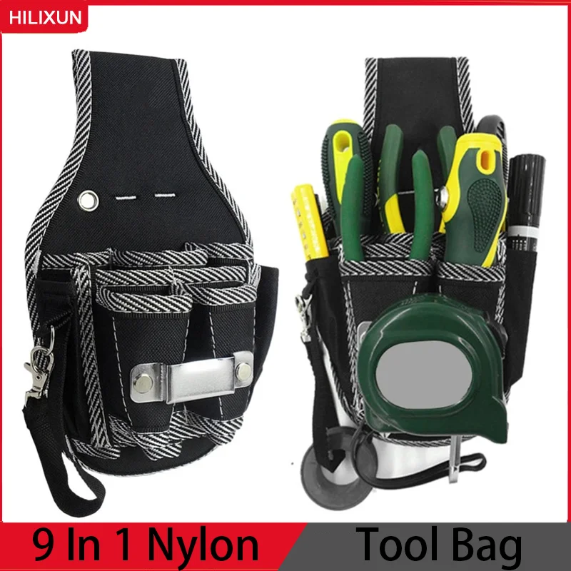 9 In 1 Tool Belt Screwdriver Utility Kit Holder Top Quality 600D Nylon Fabric Tool Bag Electrician Waist Pocket Pouch Bag Сумка