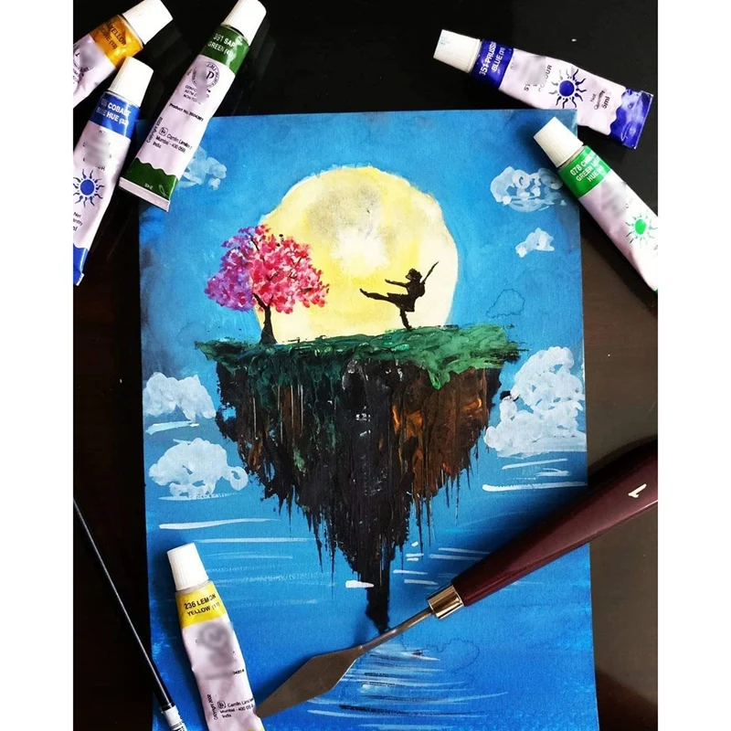 طقم سكاكين لوحة بمقبض خشبي ، أدوات رسم للأكريليك ، قماش طلاء ، 10 *