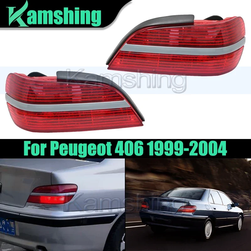 1pair Rear Bumper Taillight For Peugeot 406 1999-2004 Taillamp Signal Light Rear Brake Light Stop Lamp Without Bulb