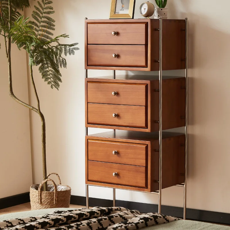 خزانة صدر من الخشب الصلب، أريكة تلفزيون شمالية، خزانة جانبية، خزانة متوسطة عتيقة متعددة الأغراض #6