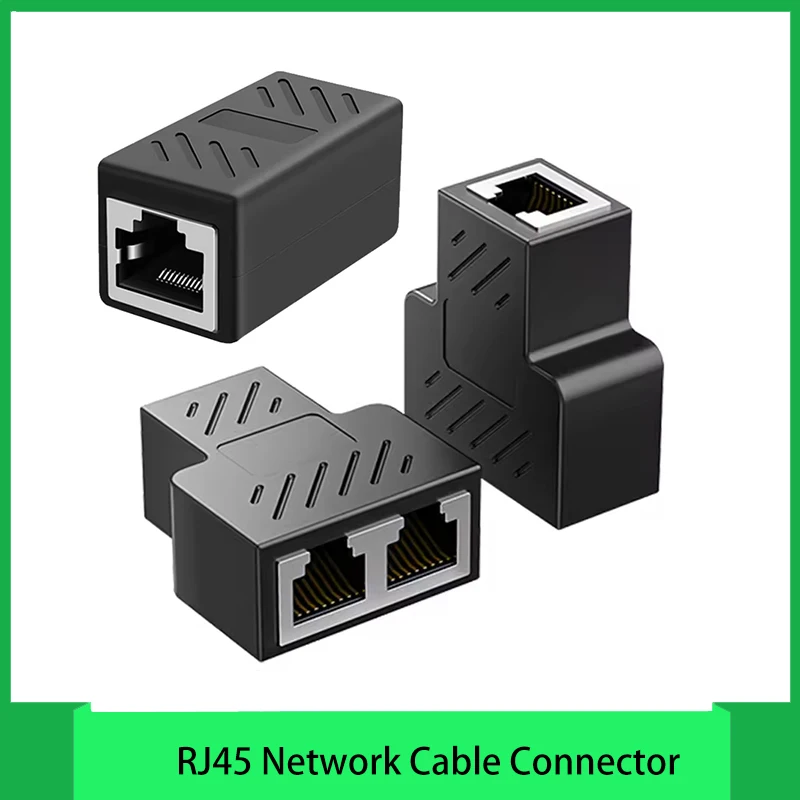 Network Three-in-one Rj45 Network Cable Extender Crystal Head Docking Head Splitter Yellow Blue Green Red White Black