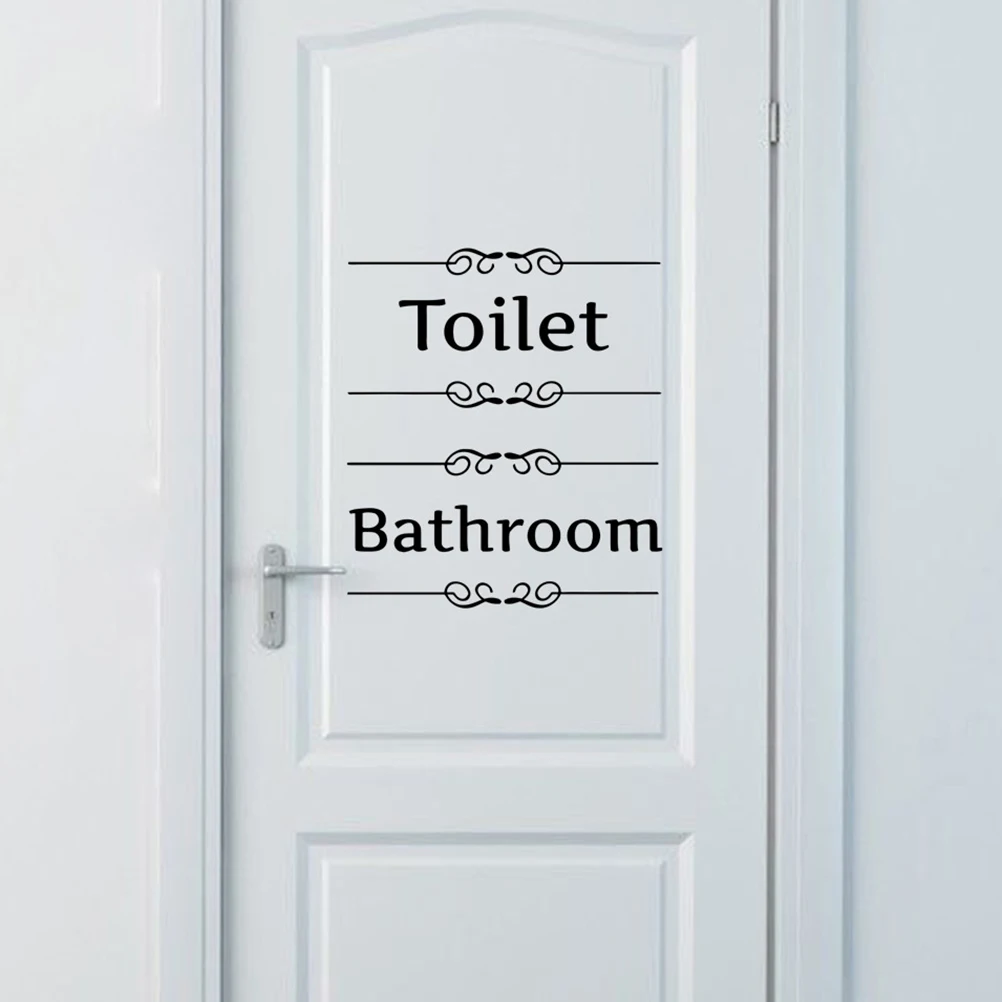 

4 Pcs Decorative Stickers Restroom Wall Bathroom Decals Toilet Wc Sign Door Signs for Bathrooms