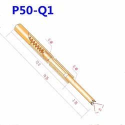 100 PCS/pack P50-Q1 Spring Test Pin Needle Tube Outer Diameter 0.68mm Length 16.55mm Thimble PCB Pogo Pin