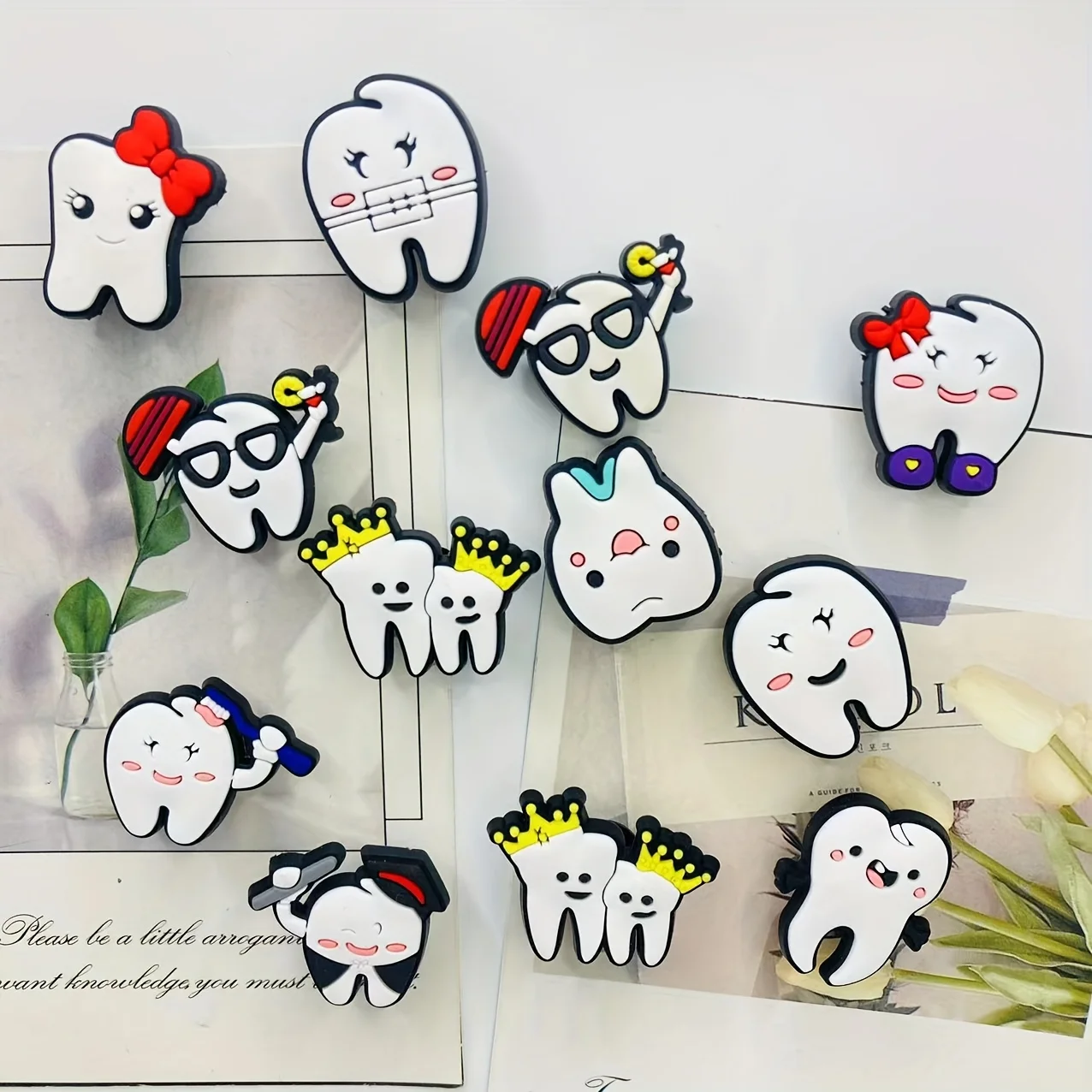 10pcs Tooth-Shaped Refrigerator Magnets | Multi-Colored, Cool and Cute Kitchen Decorations, Perfect Gifts for Home and Holidays