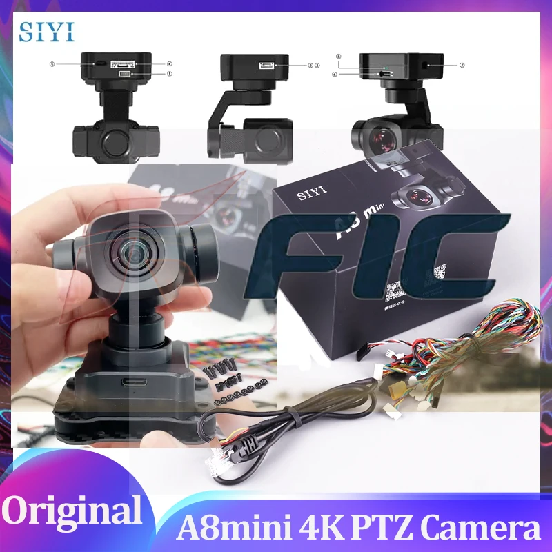 

SIYI A8 Mini 4K 8MP Camera Ultra HD 6X Digital Zoom Gimbal Camera with 1/1.7" Sensor 95g Lightweight 55x55x70mm