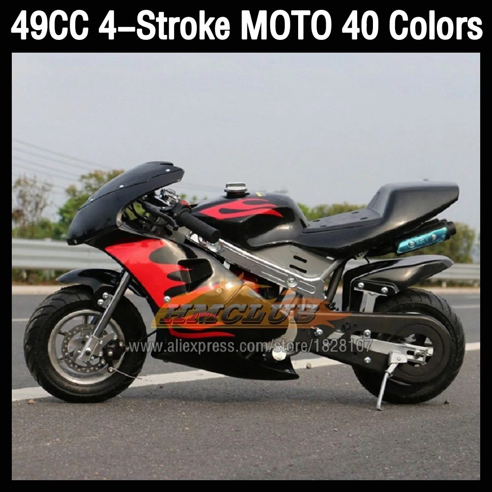 4Stroke 49CC/50CC Mini Small Motorcycle Sports Gasoline ATV OFF-Road Vehicle Apollo Mountain Bike Kart Adult Racing Motorbike