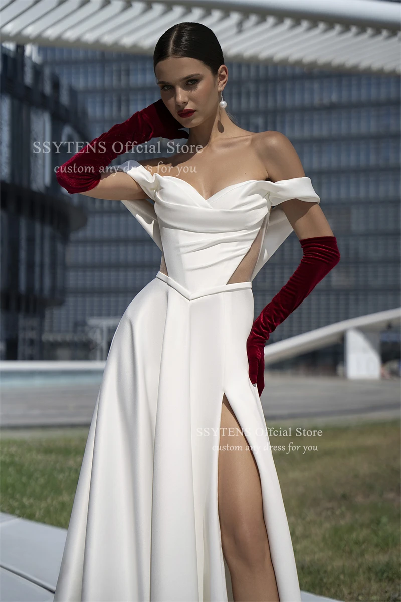 SSYTENS-vestidos de novia modernos con hombros descubiertos, vestido de novia personalizado para boda, vestidos de novia, bata de novia