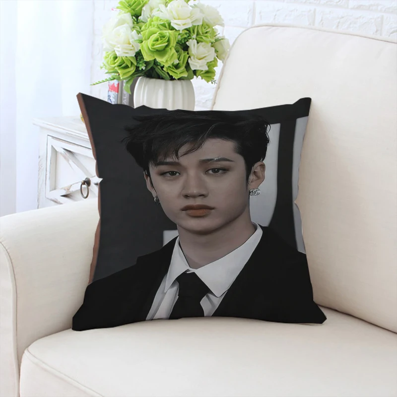 

B-Bang Chan Fan Gifts Aesthetic Room Decoration Cushion Cover 50x50 Pillow Cases 45x45 Cushions Covers for Decorative Cushions